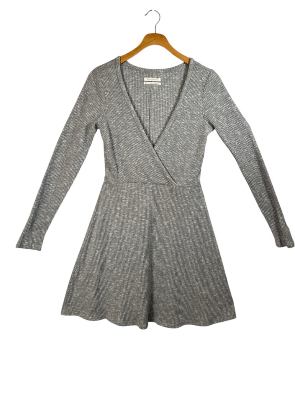 Urban Outfitters Coraline Wrap Sweater Skater Mini Dress Size S Gray Cozy Casual